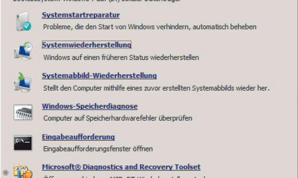 Systemwiederherstellung mit der Dart-Rettungs-CD