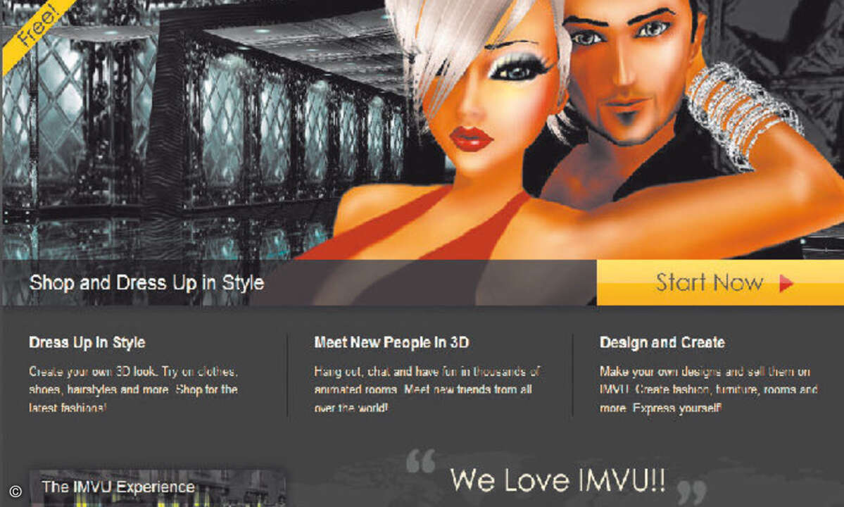 Schicke Kleidung kaufen und Leute kennenlernen in der Online-Welt IMVU: Frauen ab 25 sind eine wichtige Zielgruppe für virtuelle Güter.