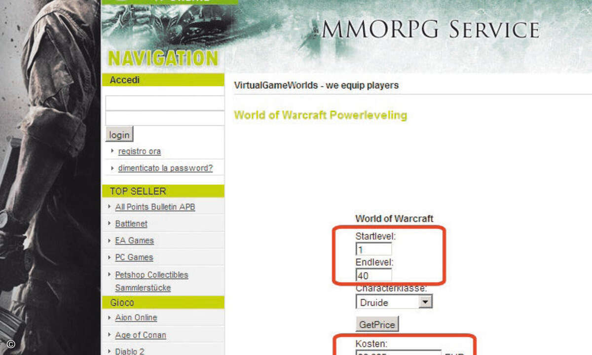 Vom Anfänger zum Killer für 80 Euro: Dieser Dienstleister nimmt den Anwendern das lästige Spielen in World of Warcraft ab.