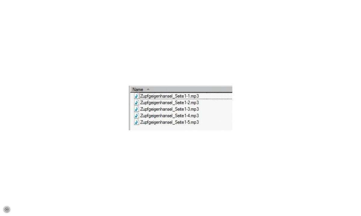 Nach dem Export liegen die Tracks in richtiger Reihenfolge im zuvor gewählten Zielverzeichnis.