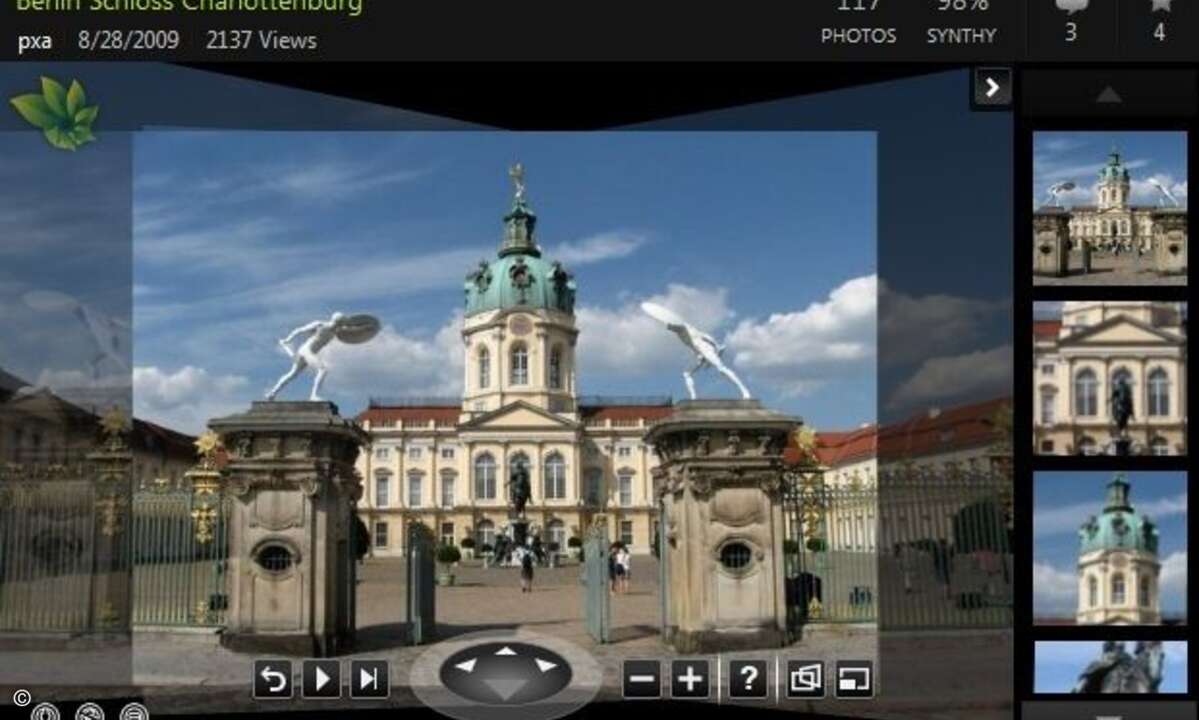 Auf Photosynth können Besucher Ihre Panoramas in einer 3D-Ansicht bestaunen.