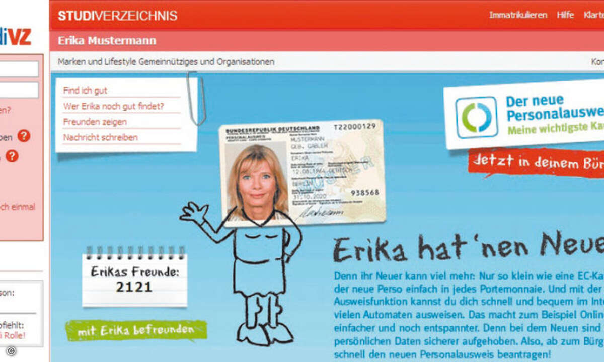Der ePerso ist schon bei StudiVZ angekommen, verwenden kann ihn dort derzeit jedoch noch niemand.