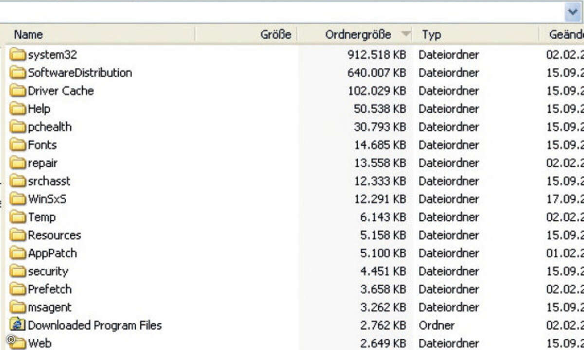 Auf einen Blick: Das kostenlose Tool Folder Size zeigt im Windows Explorer die Größe jedes Verzeichnisses an.