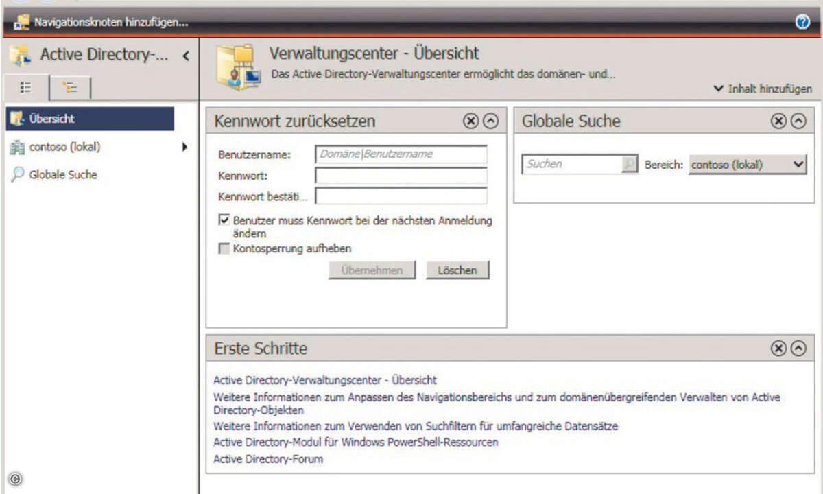 Mit dem Active Directory-Verwaltungscenter lassen sich Routineaufgaben leichter erledigen.