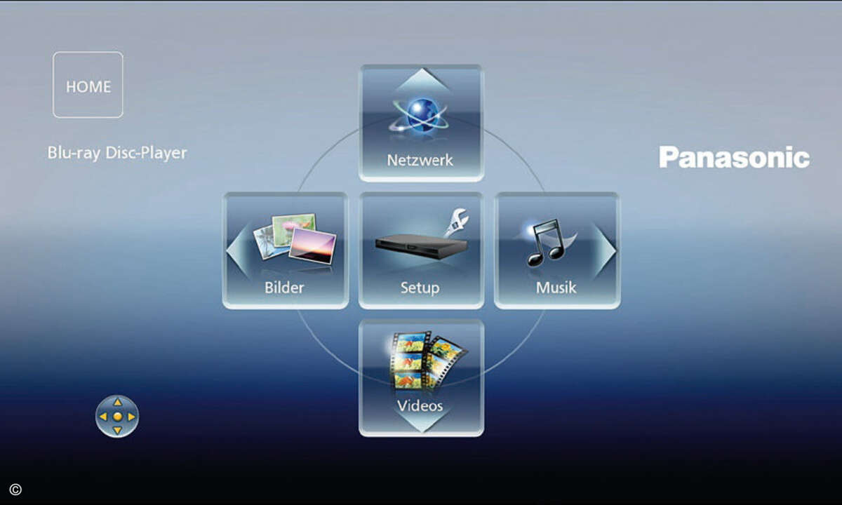 Die neuen Menüs der Panasonic-Blu-ray-Player überzeugen mit ansprechendem Design und schneller Bedienung. Einfach den Cursor in eine Richtung bewegen, und schon landet man im gewünschten Untermenü.