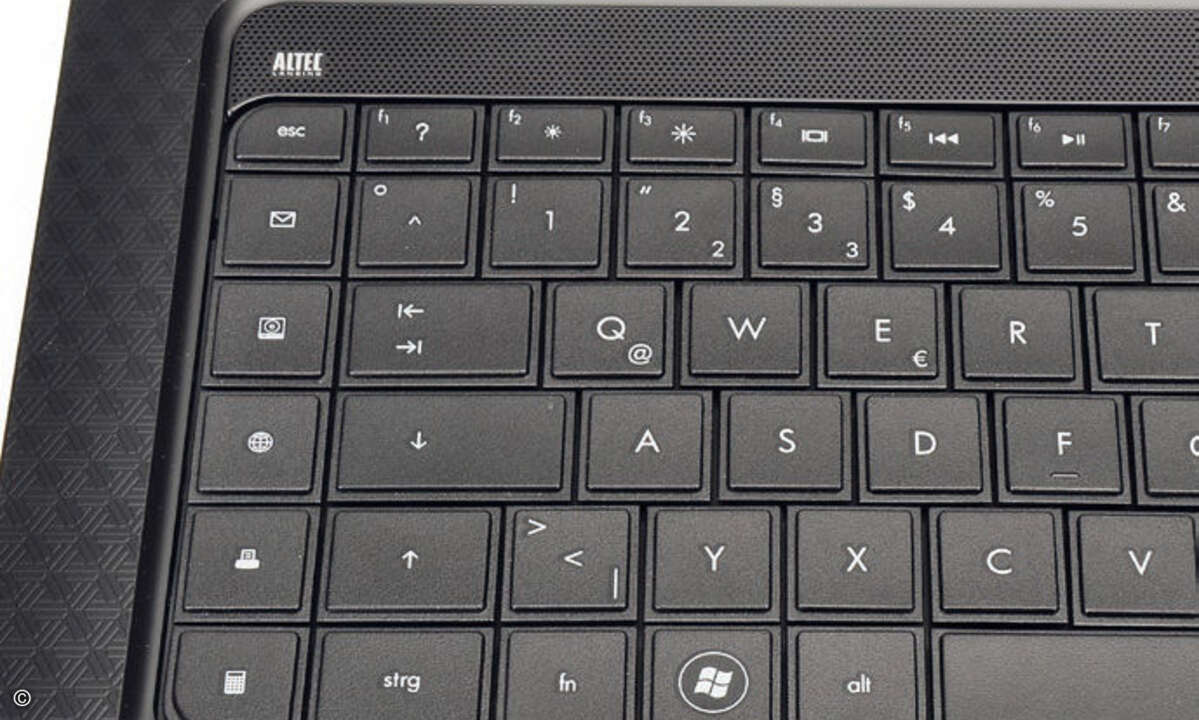 Die links angeordneten Funktionstasten beim HP sind unpraktisch. Statt der Shift-Taste betätigt man oft die Taste für den Druckerdialog.