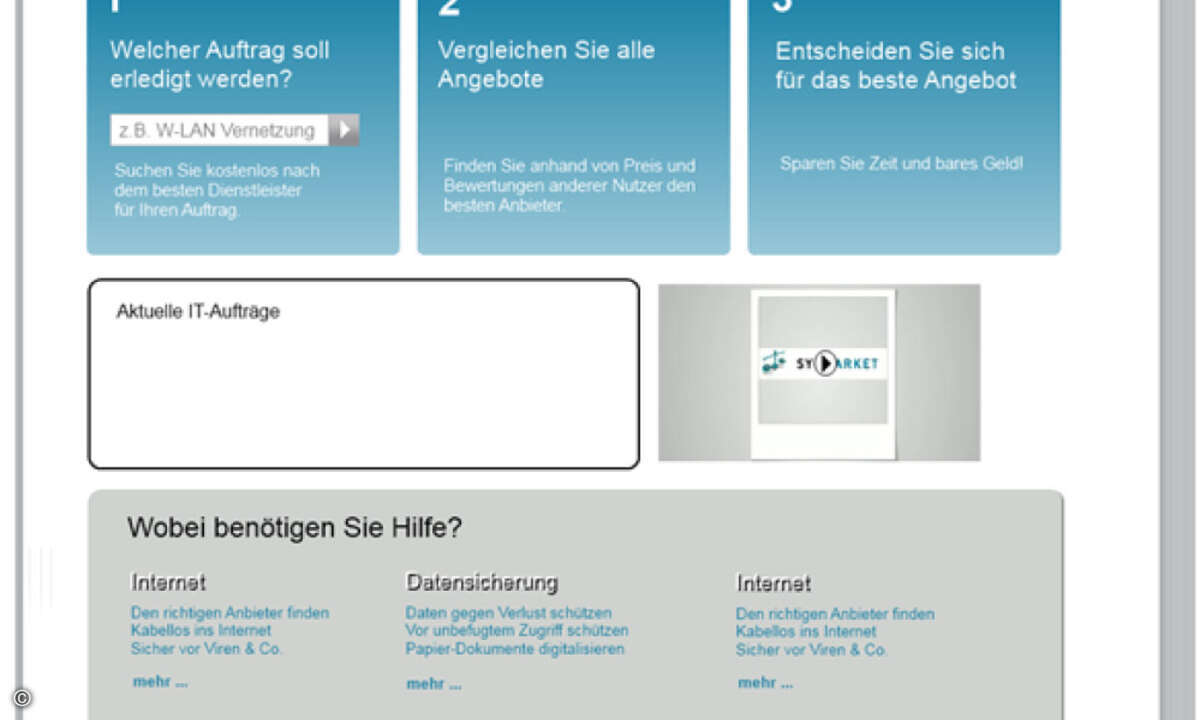 Designstudie: So könnte das Synmarket-Ausschreibungsportal aussehen