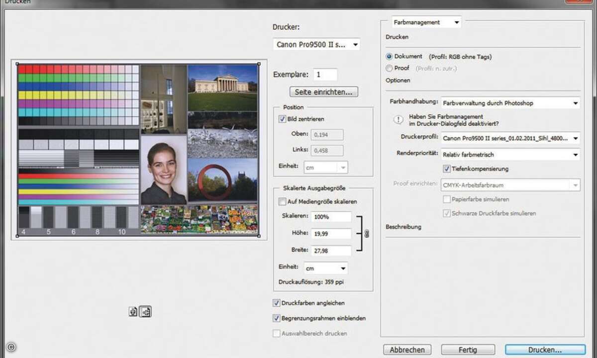 Drucken mit Profil: Bessere Bilder durch die feinstufige Anpassung der Tintenmenge an die Eigenschaften von Drucker und Papier.