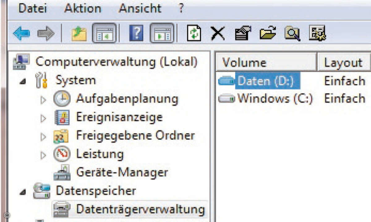 Eine zweite, nicht geschützte Daten-Partition ist bei der Verwendung eines AutoRepair-Tools notwendig.
