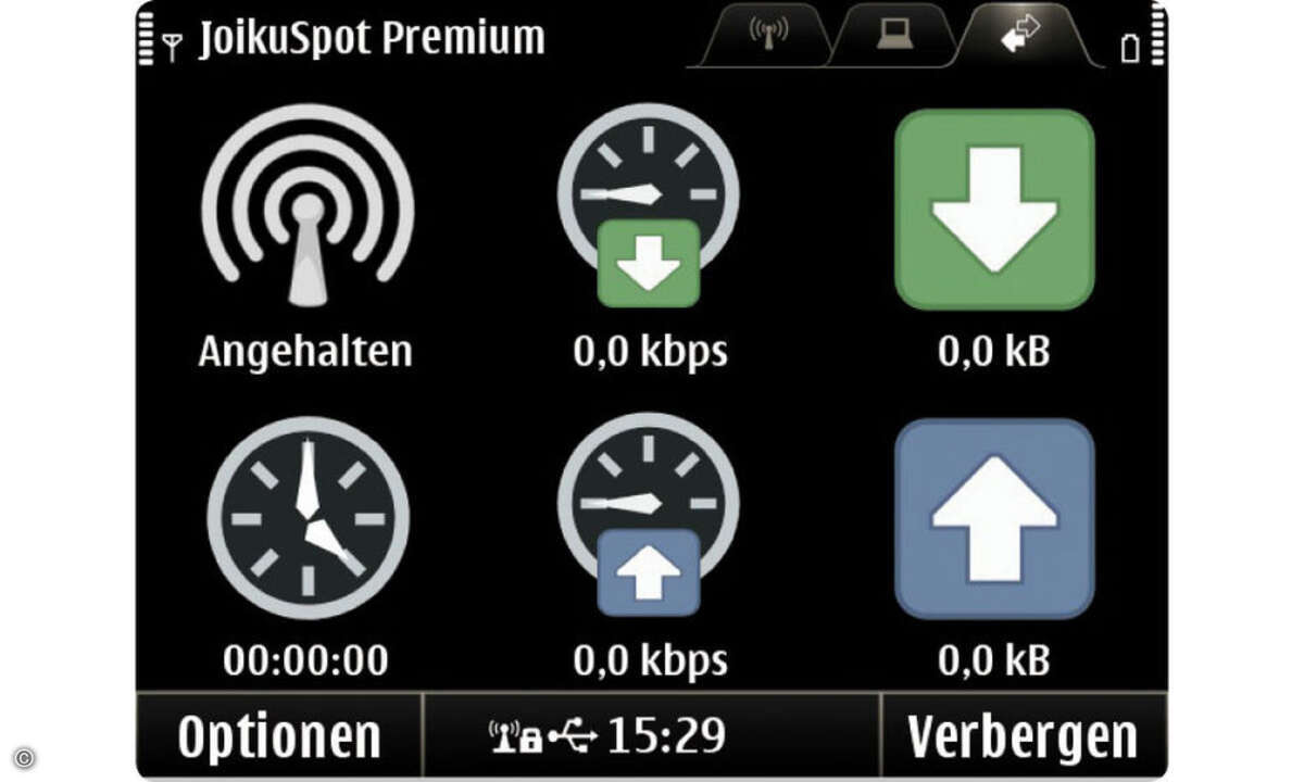 WLAN-Tethering ermöglicht beim E6-00 das Programm „JoikuSpot Premium“.