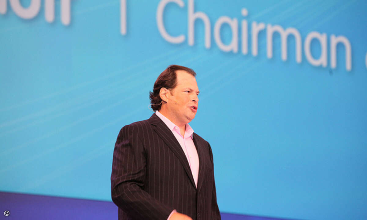 Salesforce-Chef Benioff prägte durch seine Auftritte die Anwender- und Entwicklerkonferenz Dreamforce 2011.