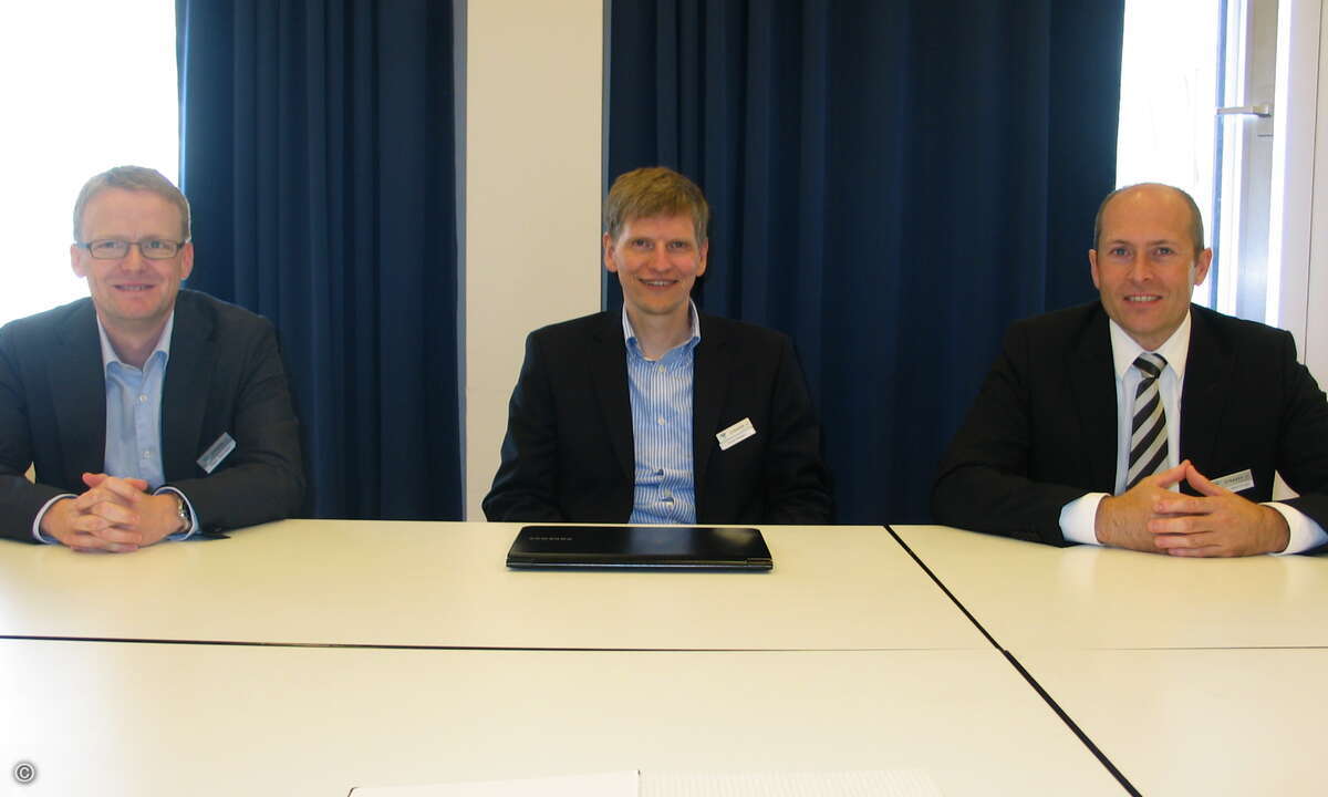 Die Synaxon-Vorstände Mark Schröder, Frank Roebers und Andreas Wenninger beim Pressegespräch zur SynIT 2011