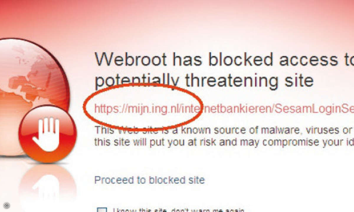 Die Webseite der ING DiBa in den Niederlanden wurde von Webroot fälschlicherweise geblockt.