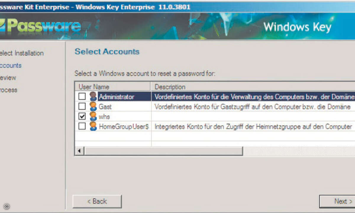 Das Passwort von jeder Windows-Installation lässt sich mit einer speziellen Boot-DVD zurücksetzen. Hier Passware Kit.