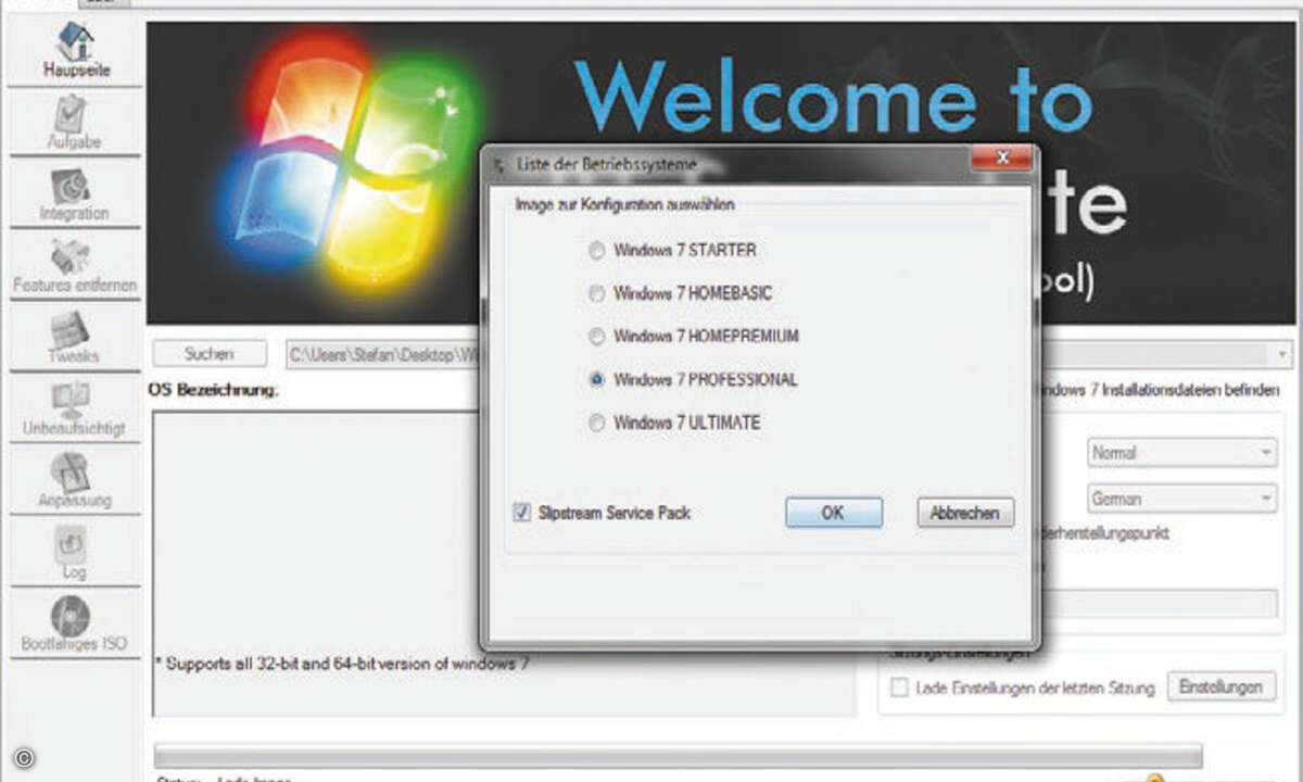 Zunächst einmal wählen Sie aus, welche Windows-Version installiert werden soll.