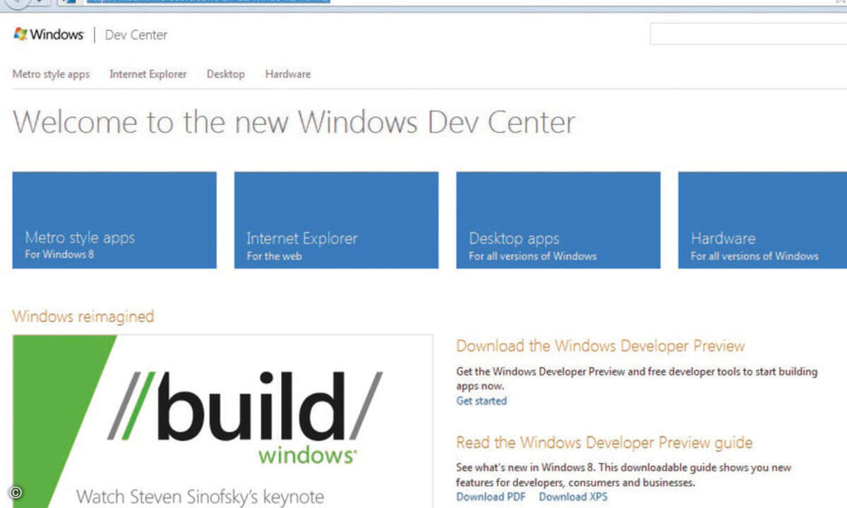 Auf der Webseite von Microsoft gibt es eine Vorabversion von Windows 8 in Englisch.