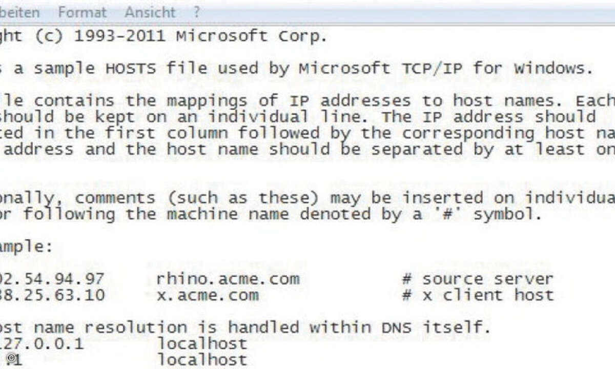 Prüfen Sie mögliche Domain-Umleitungen auf Ihrem System.