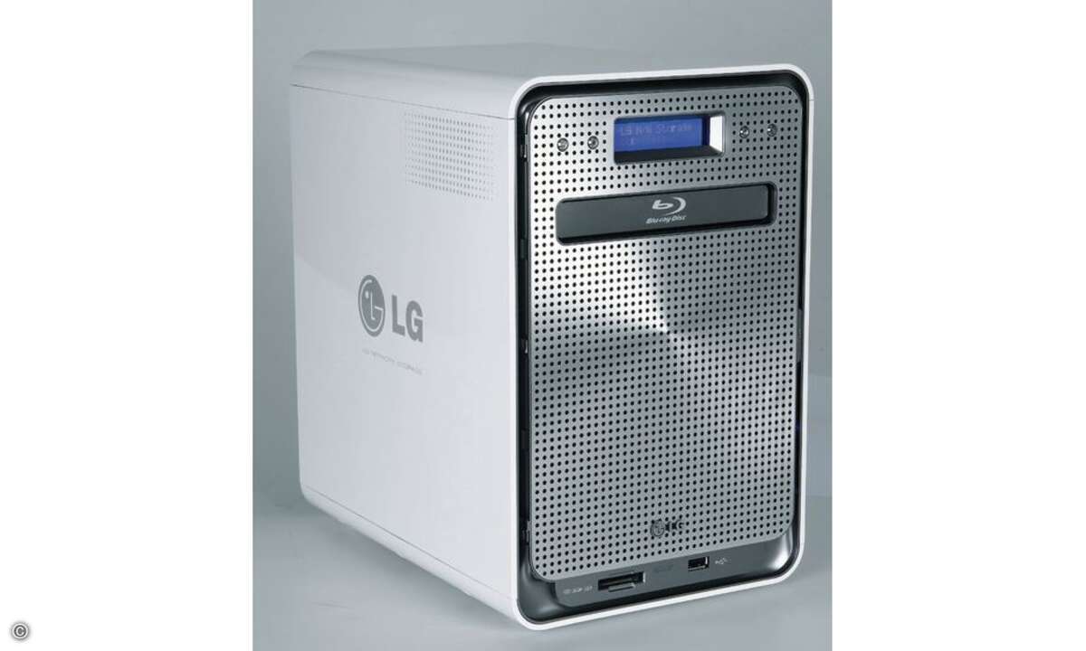 LG N4B2 € 900 + erstklassige Verarbeitung, optisches Laufwerk, vier Festplatten-Einschübe - mäßiger UPnP-Server Gesamtwertung: sehr gut 79 % Preis/Leistung: befriedigend © Josef Bleier, Stefan Rudnick, Hersteller, Archiv