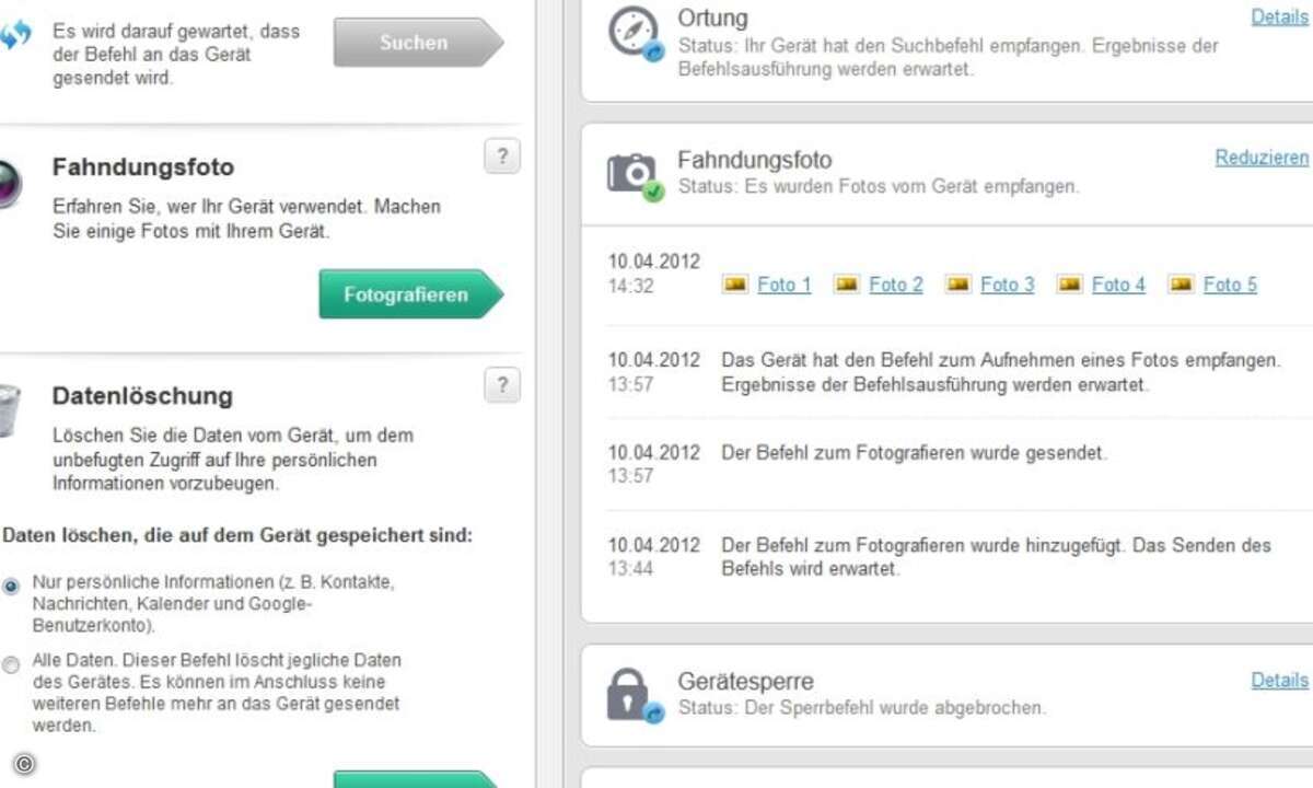 Kaspersky Tablet Security ermöglicht Datenlöschung aus der Ferne
