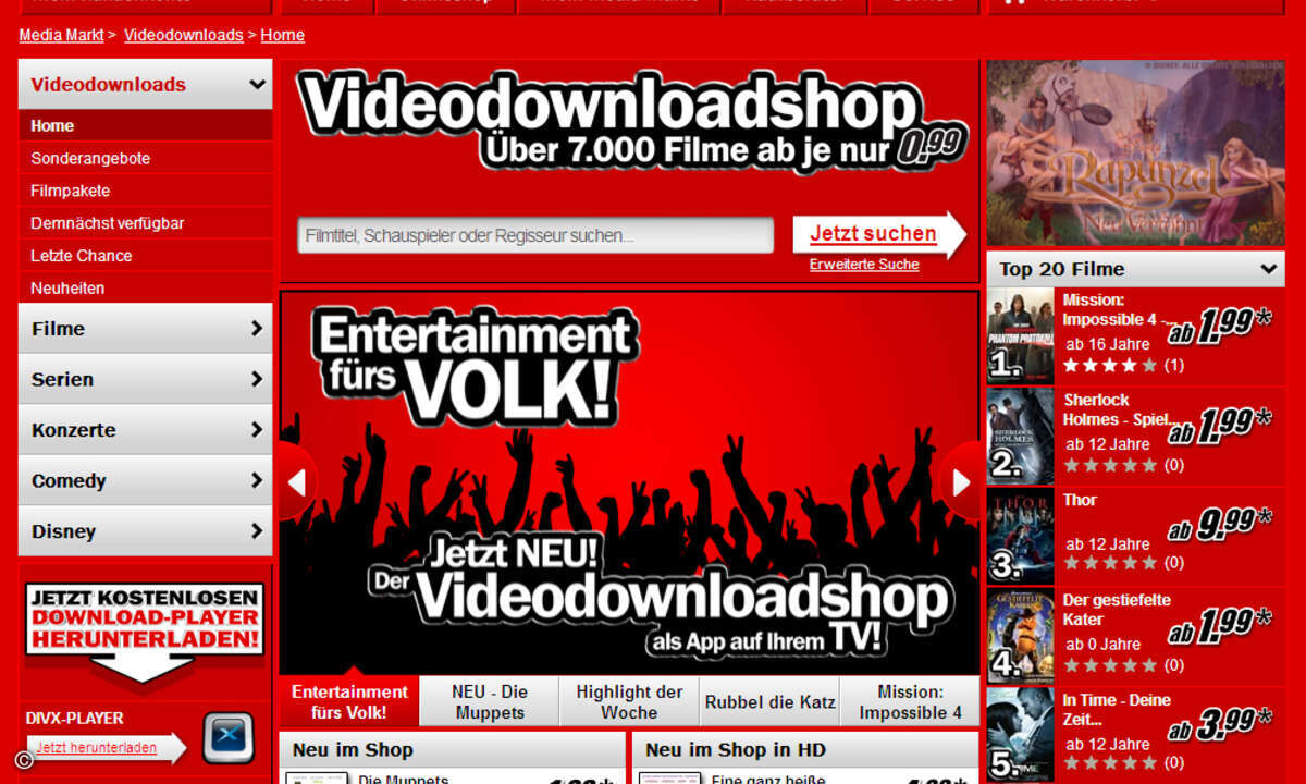 Formulierungen wie »Entertainment fürs Volk!« wirken grenzwertig Screenshot: CRN