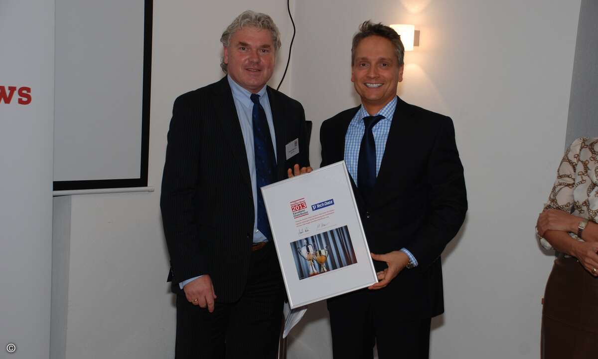 CRN-Chefredakteur Martin Fryba mit Marc Müller, Geschäftsführer Vertrieb bei Tech Data (Foto: CRN)