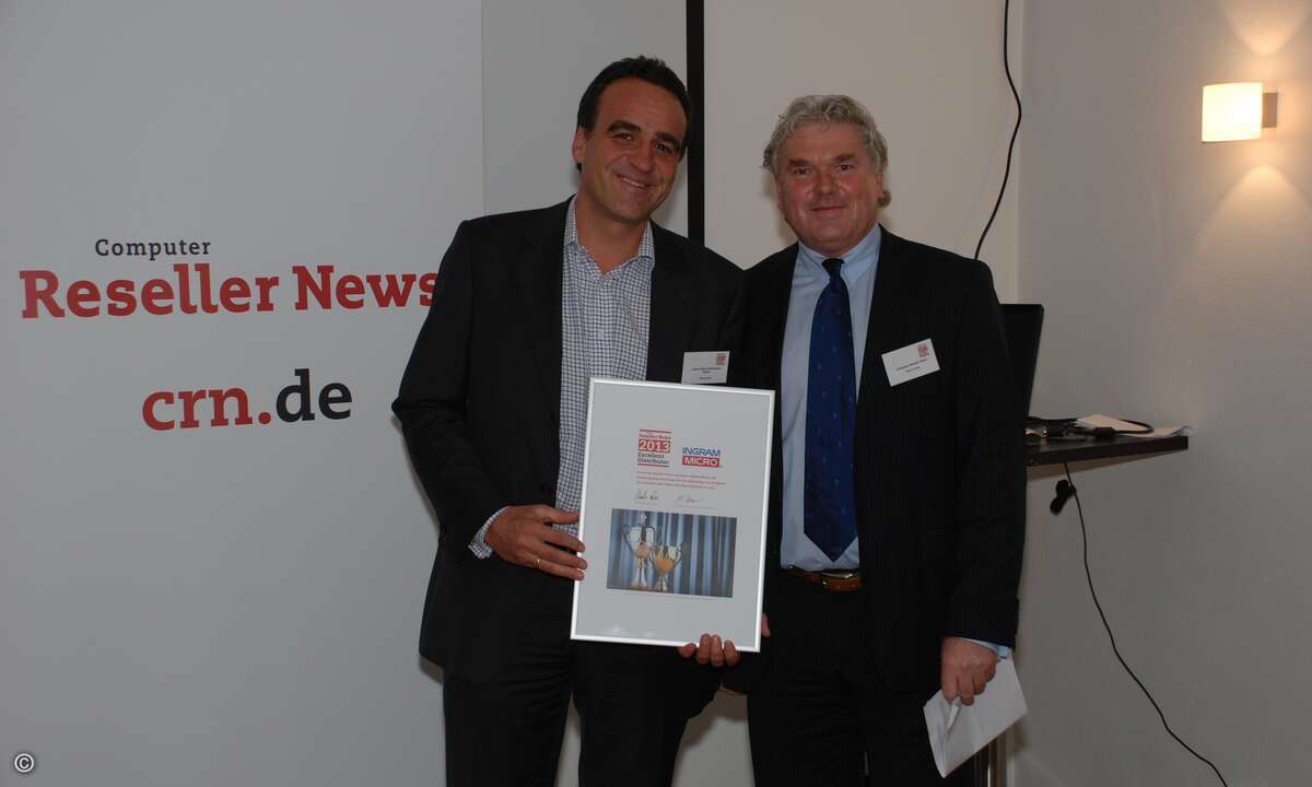 Ingram Micros Sales-Chef Marcus Adä mit Martin Fryba (Foto: CRN)