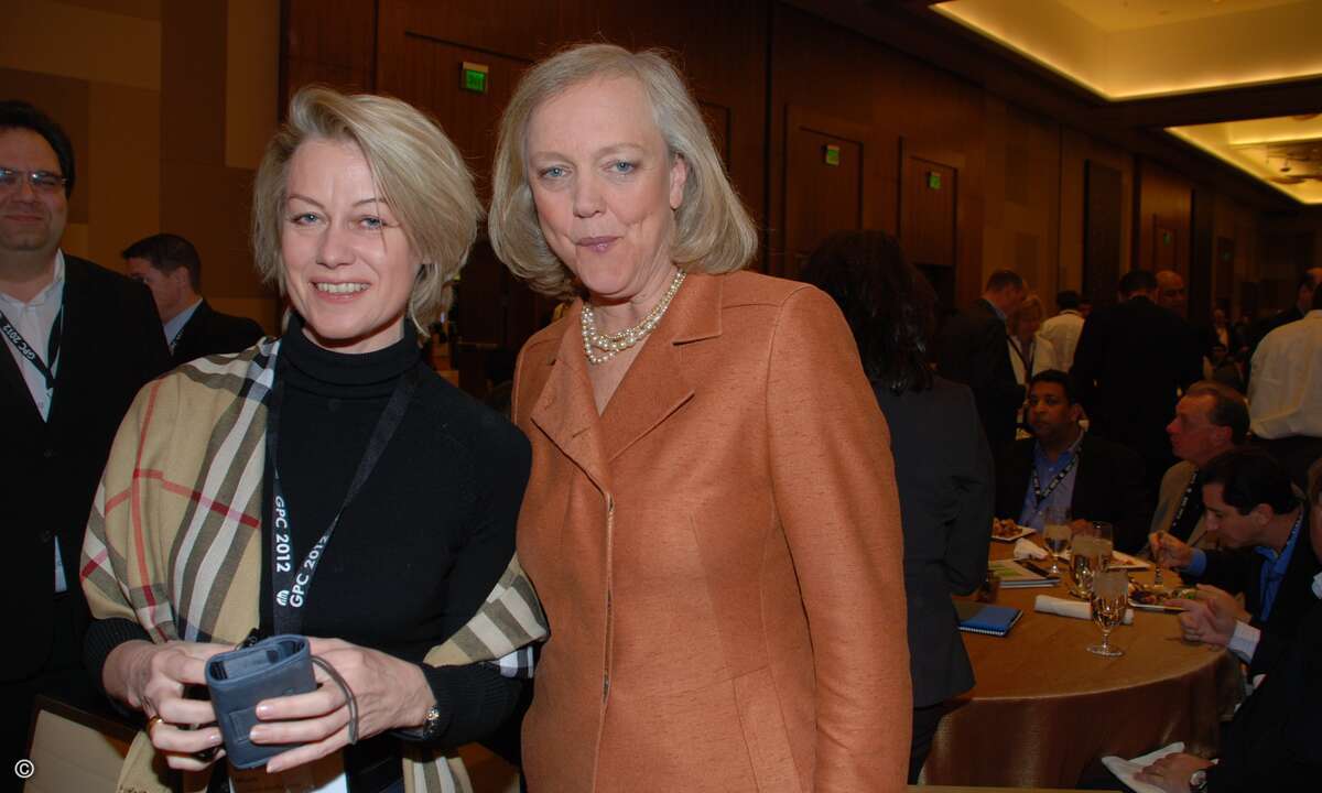 CRN-Chefreporterin Michaela Wurm mit Meg Whitman