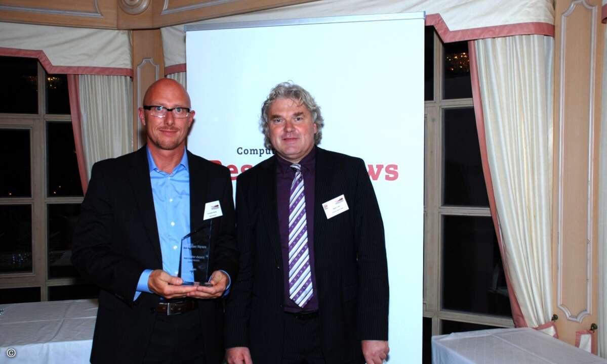 Christoph Waining von Adobe bei der Award-Verleihung