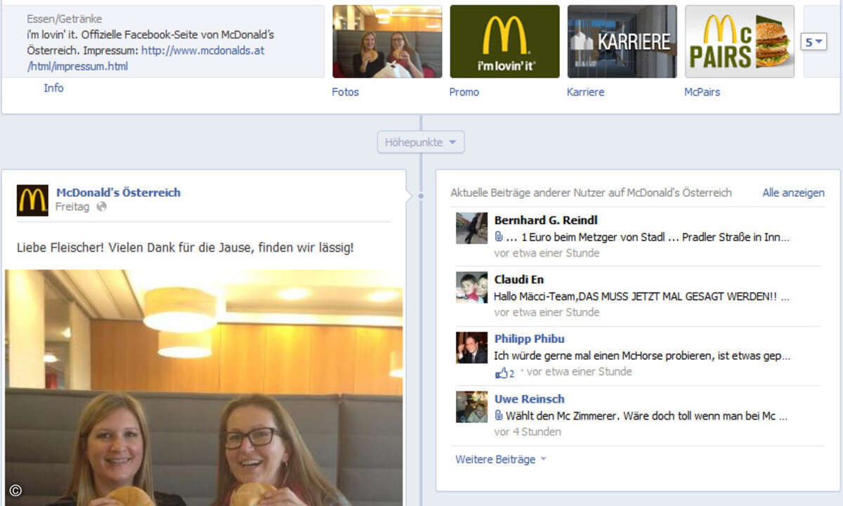 In der Alpenrepublik sind Burger und Wurstsemmel wieder Freunde. (Bild: Screenshot: McDonalds Österreich auf Facebook)