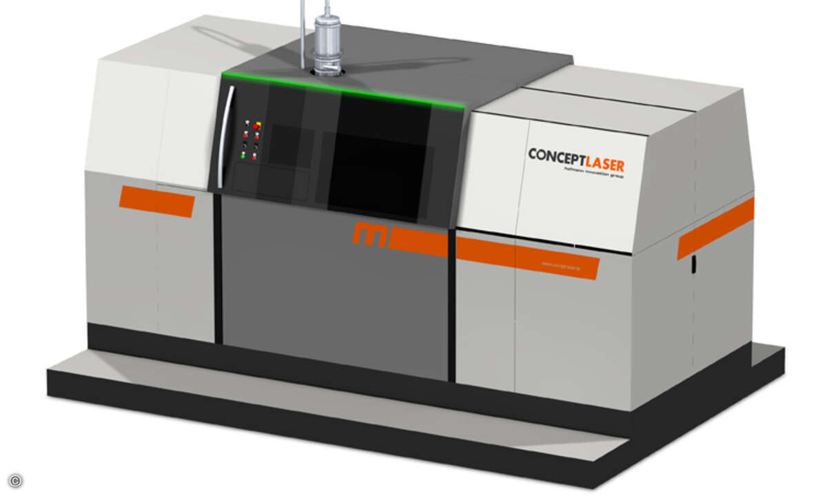 Die »X line 1000R« Laserschmelzanlage von Concept Laser kann metallische Bauteile mit hoher Präzision herstellen (Bild: Concept Laser)
