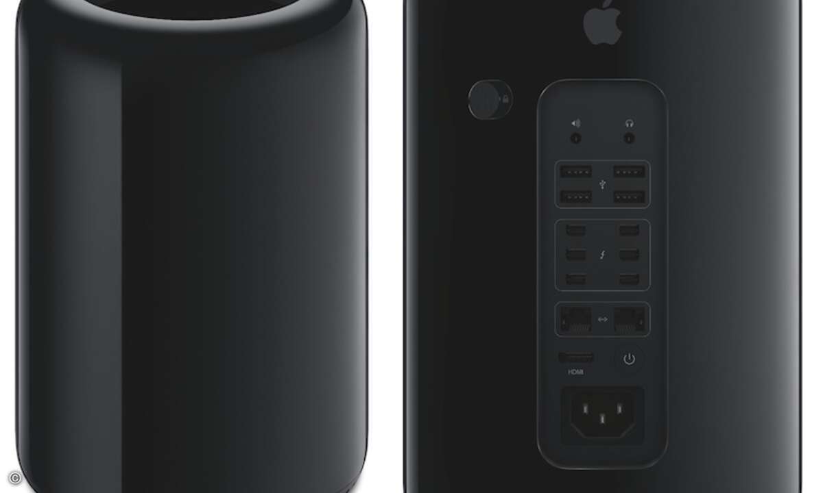 Die neue Version des Mac Pro ist zwar kompakt, lässt aber auch keine Erweiterung im Inneren mehr zu (Bild: Apple)