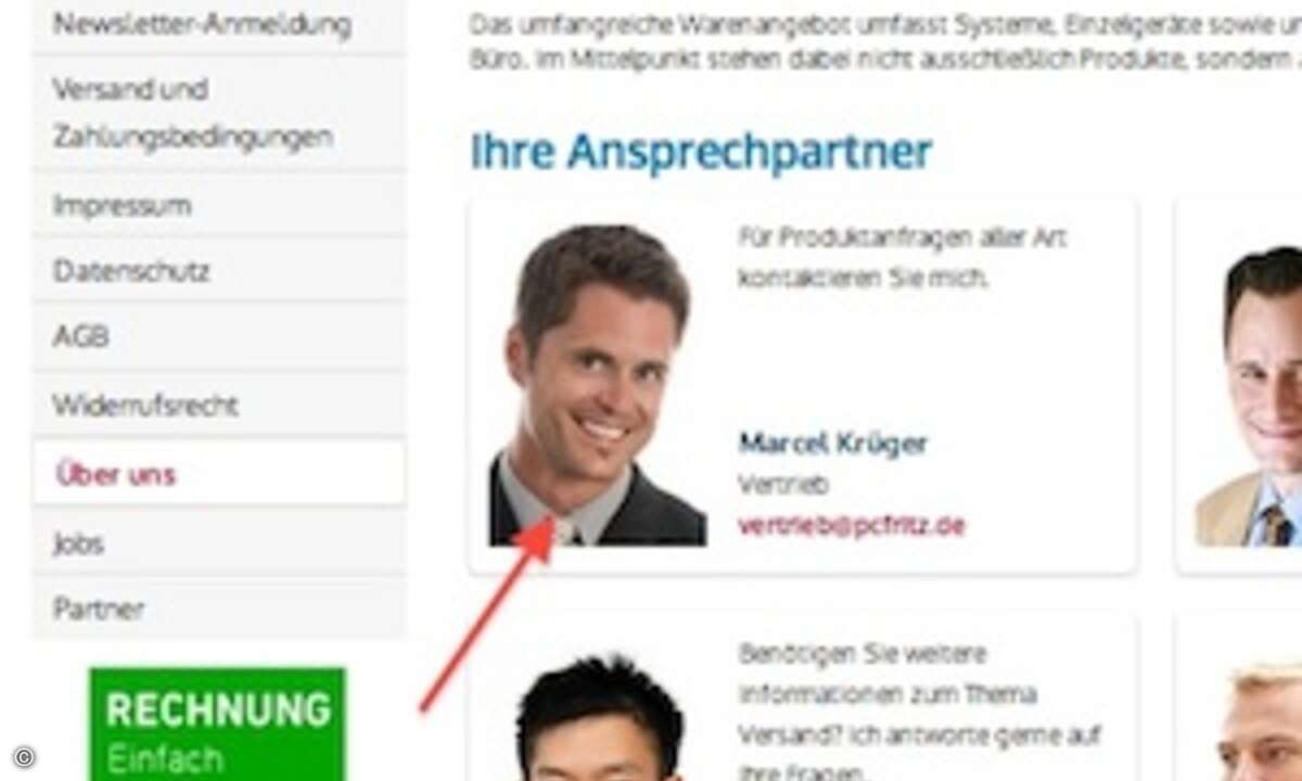 Wer ist eigentlich wer bei PC Fritz? Diese Frage stellt sich derzeit nicht nur Blogger Lars Sobiraj. (Bild: Screenshot pcfritz.de, Lars Sobiraj)