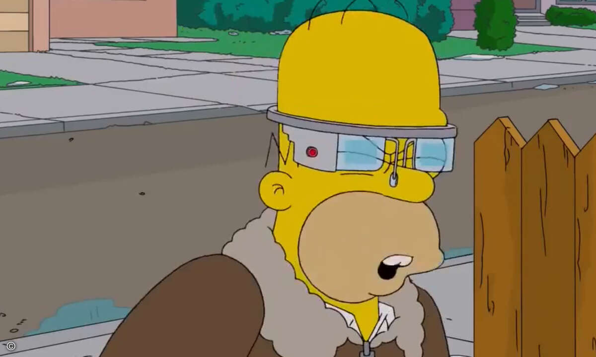Selbst bei den Simpsons ist Google Glass inzwischen angekommen. (Bild: FOX, Screenshot Youtube)