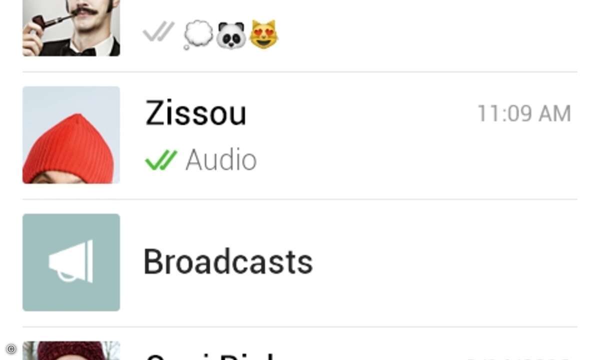 Chat-Übersicht bei Whatsapp (Bild: Whatsapp)