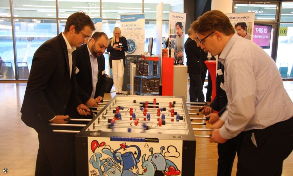 Das Thema Fußball war in der Red Bull Arena Leipzig allgegenwärtig (Foto: CRN)