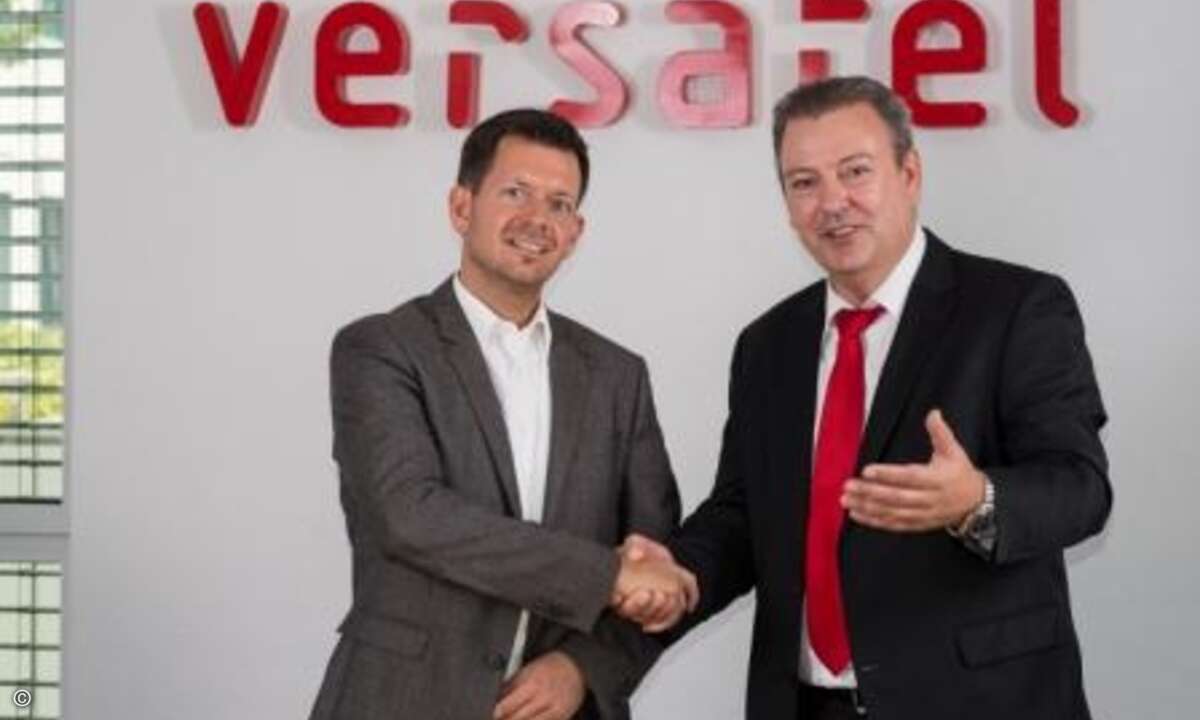 Erfolgreiches Pilotprojekt: K-Tel-Geschäftsführer Dirk Hamann (l.) mit Jürgen Paurat. (Foto: Versatel)