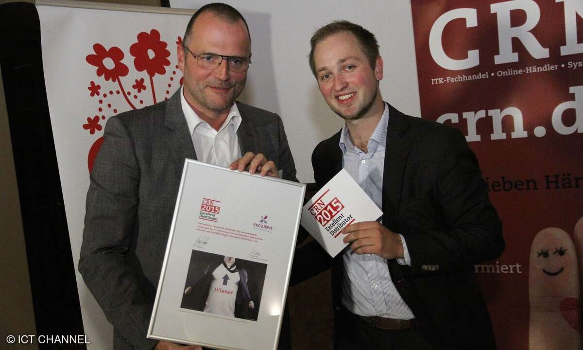 Martin Twickler (Exclusive Networks) mit Peter Tischer (CRN)