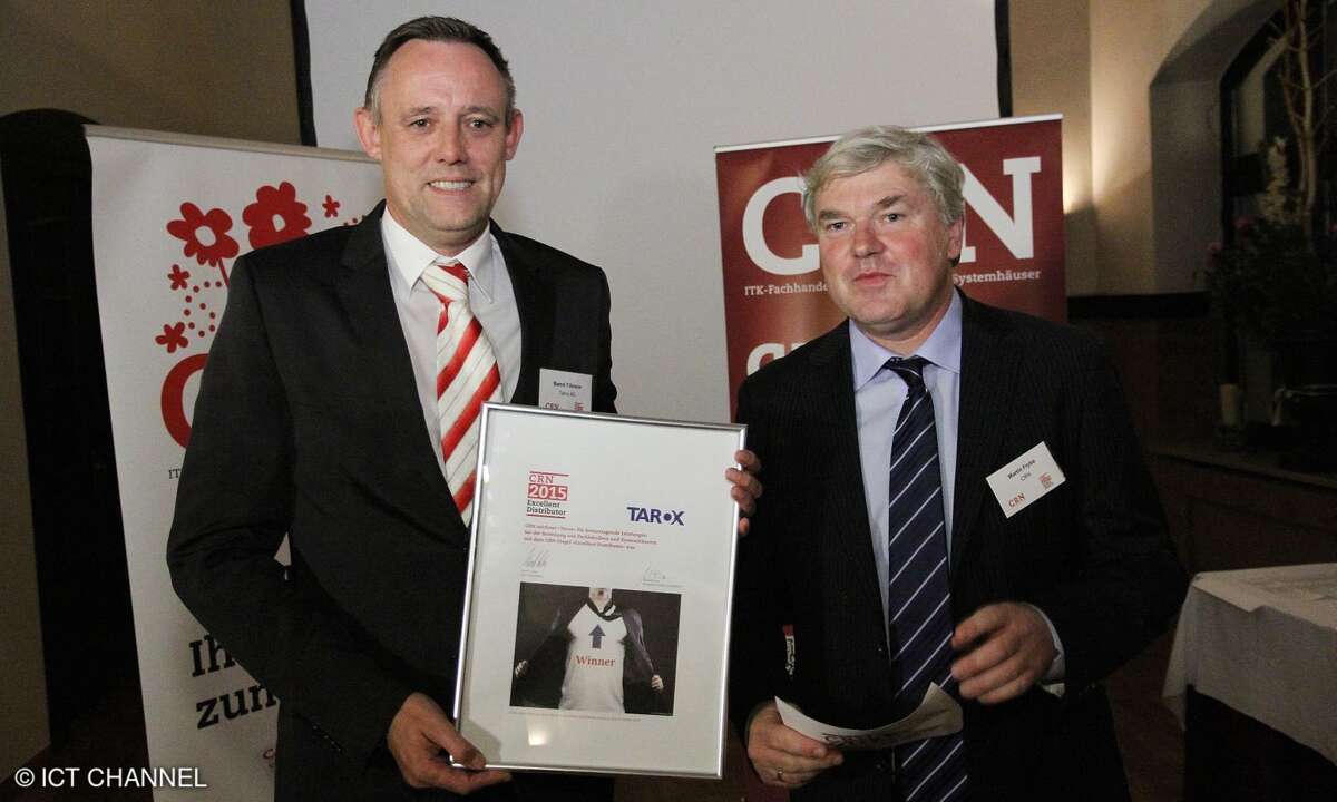 Tarox-Vorstand Bernd Tillmann mit CRN-Chefredakteur Martin Fryba