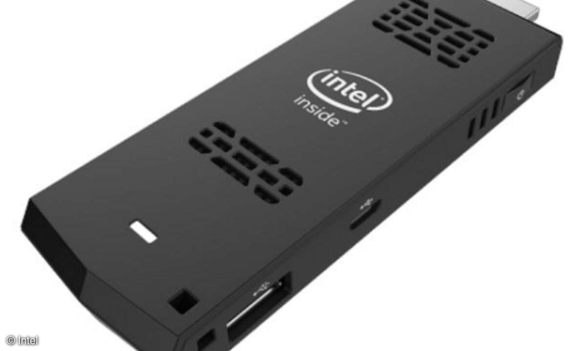 Ist kaum größer als ein USB-Stick, beherbergt aber einen vollwertigen Computer: der Intel Compute Stick