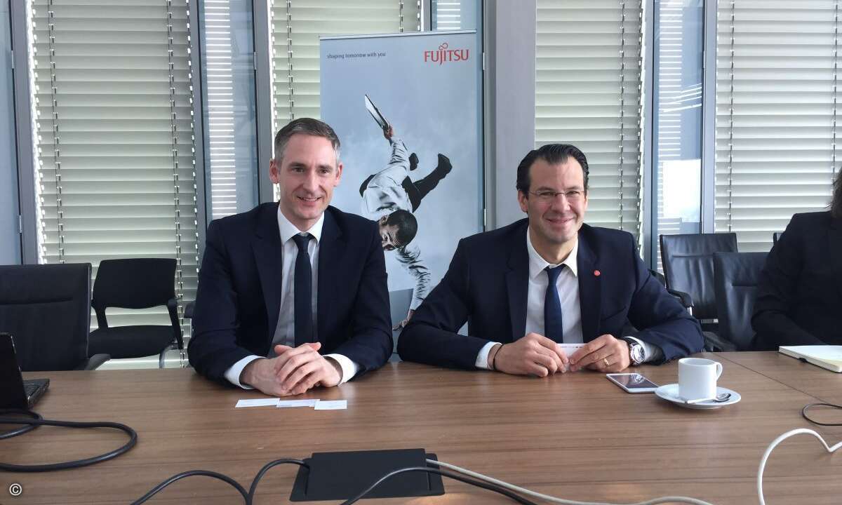 Louis Dreher, Senior Director Channel Sales Deutschland (links) und Rolf Werner, Vorsitzender der Geschäftsführung der Fujitsu Technology Solutions GmbH und Head of Central Europe Fujitsu