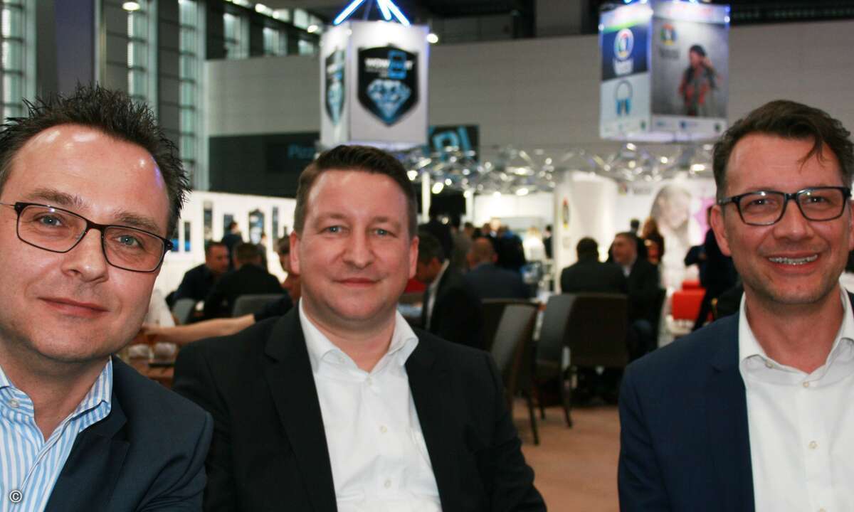 Gernot Sonnek, Jochen Bless und Mark Scherer auf der CeBIT