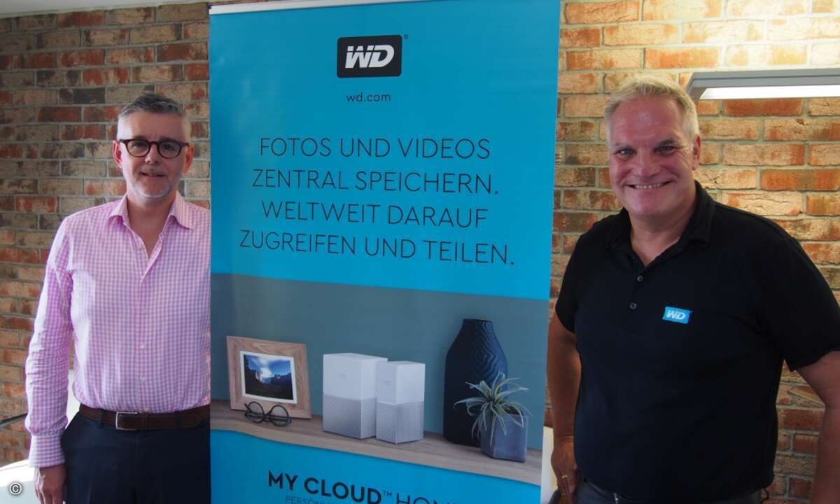 Sven Rathjen, Vice President for Client Solutions bei Western Digital, und Jörg Andreas, Senior Technical Marketing Manager Central Europa bei Western Digital