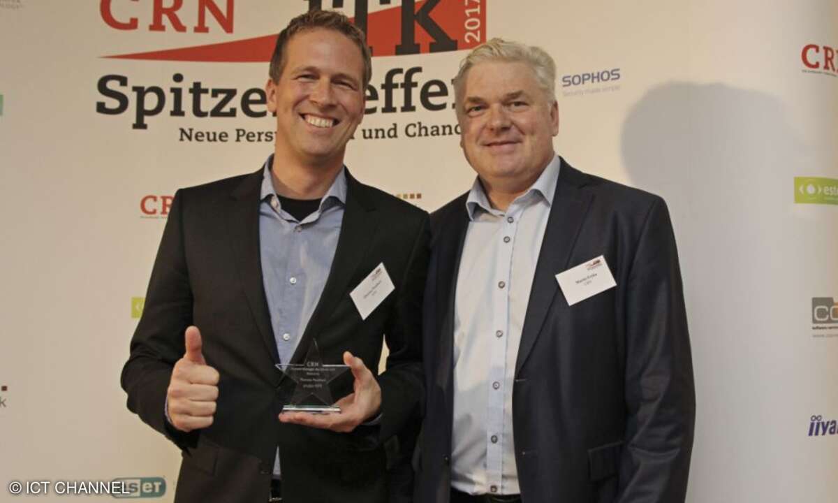 Thomas Peuthert Sales Manager Channel für Deutschland bei Aruba HPE (links) mit CRN-Chefredakteur Martin Fryba