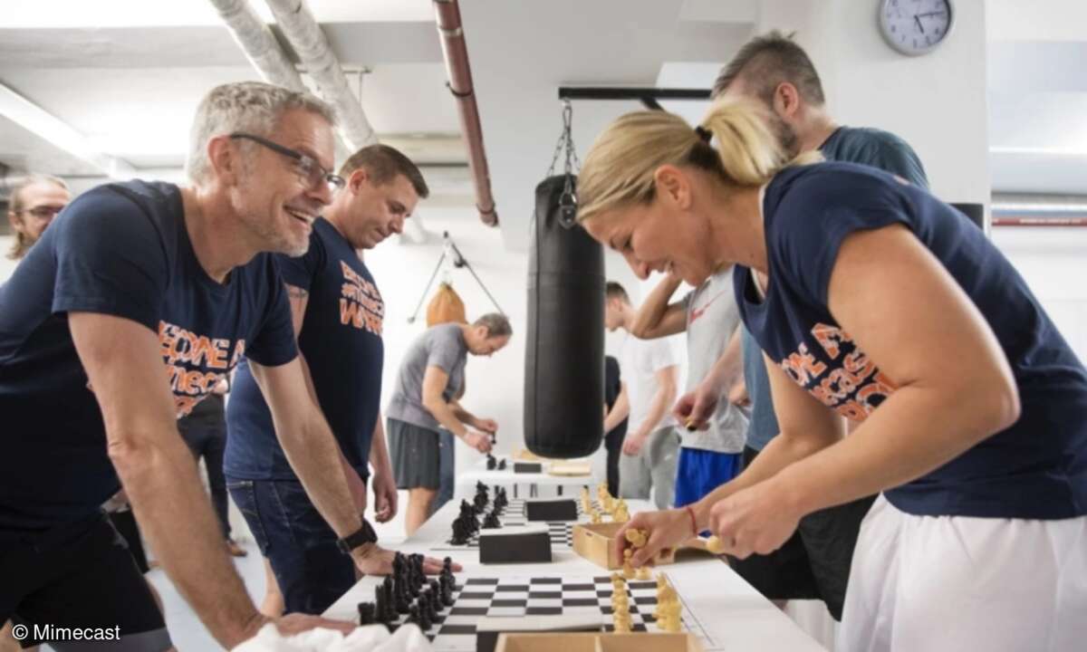 Schachbox-Training auf der Mimecast-Partnerveranstaltung im März