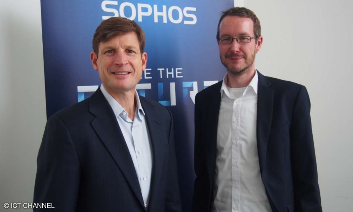 Sophos-CEO Kris Hagerman mit CRN-Redakteur Daniel Dubsky
