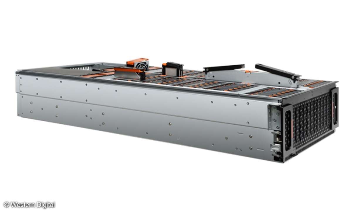 Nimmt 60 Festplatten und SSDs auf sowie acht weitere SSDs als Zwischenspeicher: Western Digitals neuer Storage-Server »Ultrastar Serv60+8«
