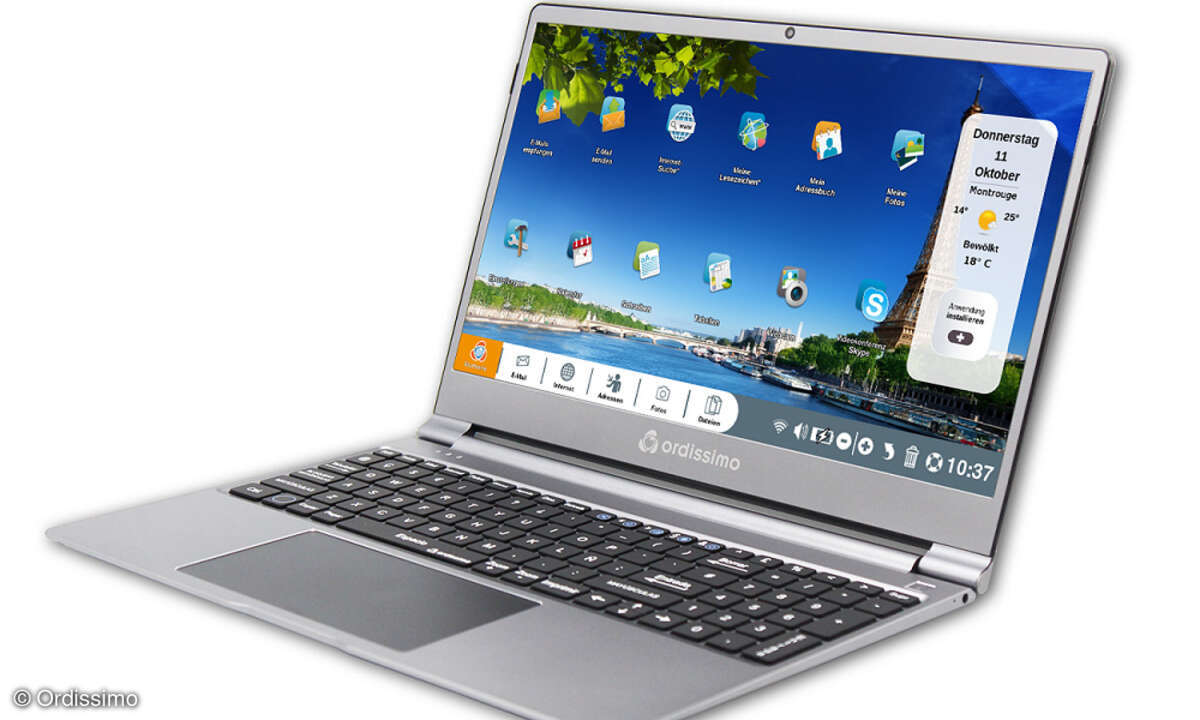 Das Ordissimo »Sarah« ist mit einem 15-Zoll-Display ausgestattet und steckt in einem schicken Aluminium-Gehäuse