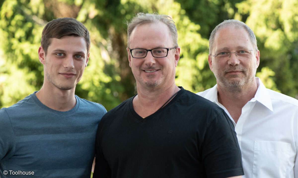 Sandro und Ludwig Leinzinger mit Volker Denkhaus von Toolhouse