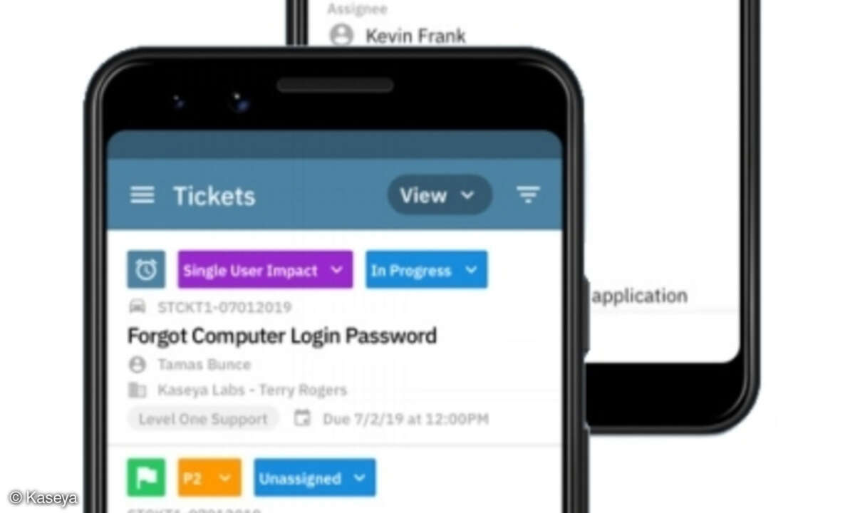 TicketÜbersicht in Kaseya Fusion-App