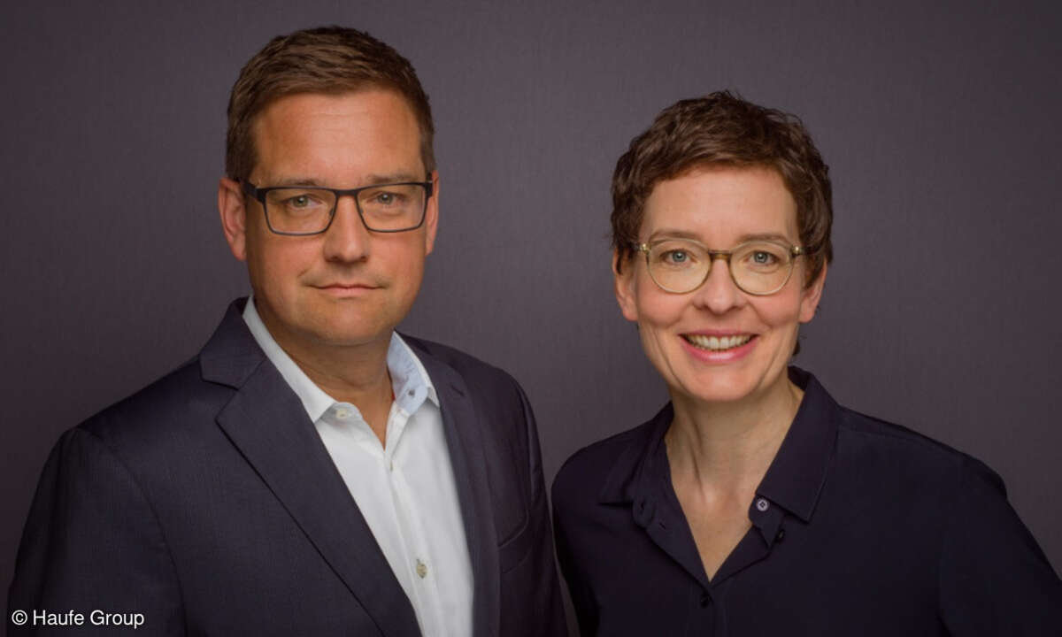 CEO Birte Hackenjos und CFO Harald Wagner führen ab sofort gemeinsam die Haufe-Unternehmensgruppe